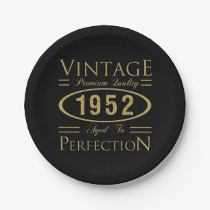 Vintage Premium 1952 70. Geburtstag Pappteller