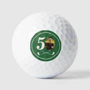 Vintage Preppy Golfer Blau Foto 50. Geburtstag Golfball