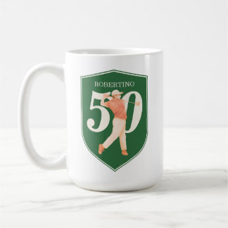 Vintage Preppy Golfer Blau Weiß 50. Geburtstag Kaffeetasse