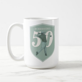 Vintage Preppy Golfer Grün Weiß 50. Geburtstag Kaffeetasse