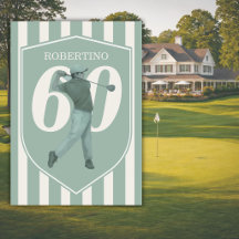Vintage Preppy Golfer Grün Weiß 60. Geburtstag