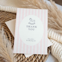 Vintage Preppy Rosa Pinstripe Babyparty