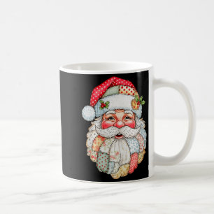 Vintage Preppy Weihnachtsmann Gesicht Patchwork We Kaffeetasse