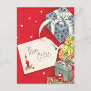 Vintage Presents Feiertagspostkarte