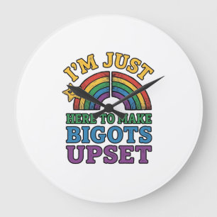 Vintage Pride Bigots verstören Regenbogen-Shirt-De Große Wanduhr