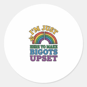 Vintage Pride Bigots verstören Regenbogen-Shirt-De Runder Aufkleber