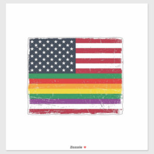 Vintage Pride Flag Distressed Vector-Shirt-Design_ Aufkleber