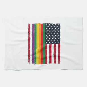 Vintage Pride Flag Distressed Vector-Shirt-Design_ Geschirrtuch