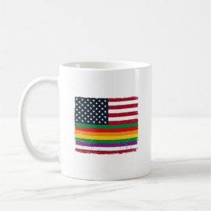 Vintage Pride Flag Distressed Vector-Shirt-Design_ Kaffeetasse