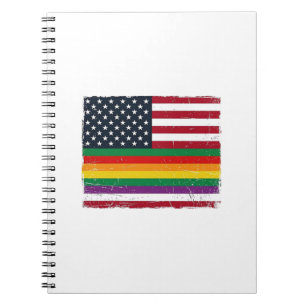 Vintage Pride Flag Distressed Vector-Shirt-Design_ Notizblock