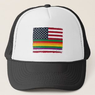Vintage Pride Flag Distressed Vector-Shirt-Design_ Truckerkappe