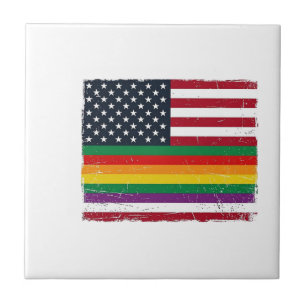 Vintage Pride-Flagge abgenutztes Vektor-Shirt-Desi Fliese