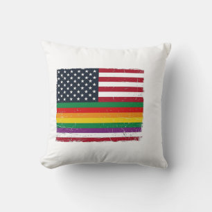 Vintage Pride-Flagge abgenutztes Vektor-Shirt-Desi Kissen