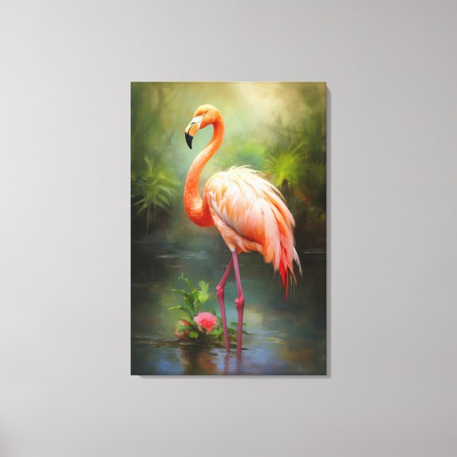 Vintage Pride Flamingo Leinwanddruck (Vorderseite)