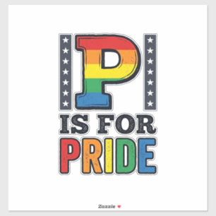 Vintage Pride Letter P Regenbogen-Shirt Design_1 Aufkleber