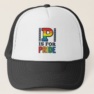 Vintage Pride Letter P Regenbogen-Shirt Design_1 Truckerkappe