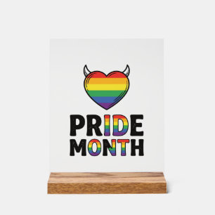 Vintage Pride Monat Gehörntes Herz-Shirt-Design_1 Acrylschild