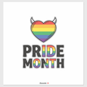 Vintage Pride Monat Gehörntes Herz-Shirt-Design_1 Aufkleber