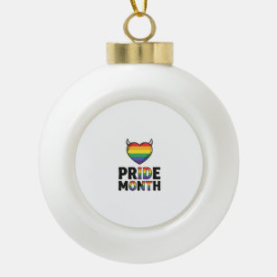 Vintage Pride Monat Gehörntes Herz-Shirt-Design_1 Keramik Kugel-Ornament