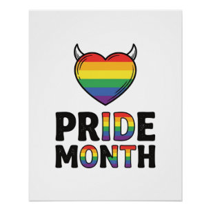 Vintage Pride Monat Gehörntes Herz-Shirt-Design_1 Poster
