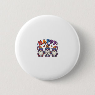 Vintage Pride Monat Gnom Regenbogen Shirt Design_1 Button