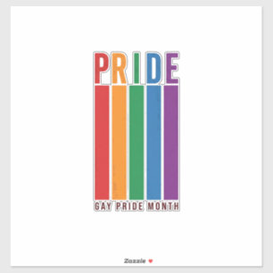 Vintage Pride Monat Regenbogen-Typografie-Shirt-De Aufkleber