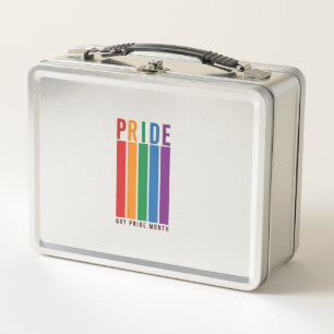 Vintage Pride Monat Regenbogen-Typografie-Shirt-De Metall Brotdose