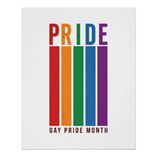 Vintage Pride Month Regenbogen-Typografie-Shirt-De Poster