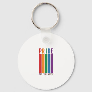 Vintage Pride Month Regenbogen-Typografie-Shirt-De Schlüsselanhänger