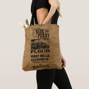 Vintage Pride Of Perry Flour Faux Jute Sack