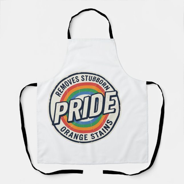 Vintage-Pride-Protest Regenbogen-Abzeichen Vektor- Schürze (Vorderseite)