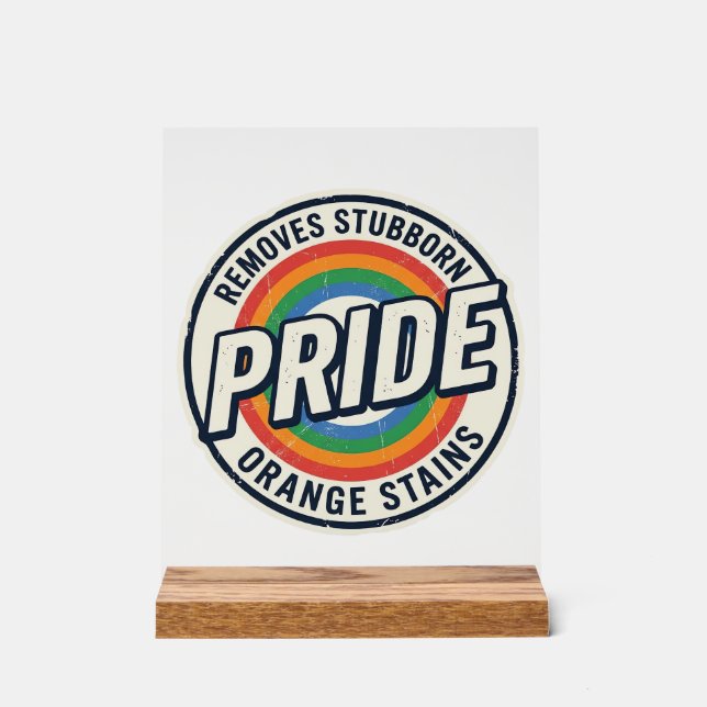 Vintage-Pride-Protest Regenbogen-Abzeichen-Vektord Acrylschild (Vorderseite)