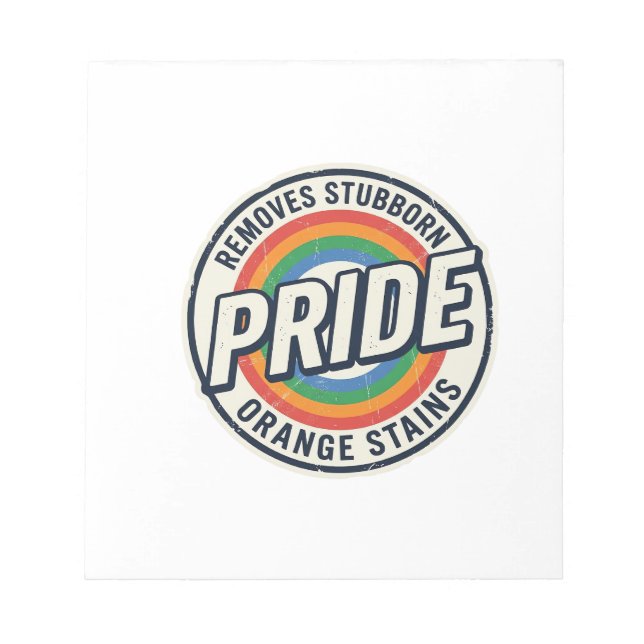 Vintage-Pride-Protest Regenbogen-Abzeichen-Vektord Notizblock (Vorderseite)