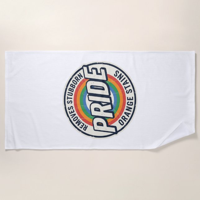 Vintage-Pride-Protest Regenbogen-Abzeichen-Vektord Strandtuch (Vorderseite)