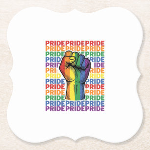 Vintage Pride Raised Fist Regenbogen-Shirt Design_ Untersetzer