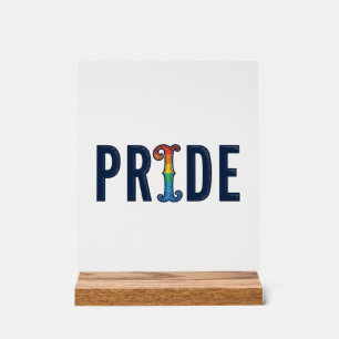 Vintage Pride Regenbogen-Lettern T-Shirt Design_1 Acrylschild