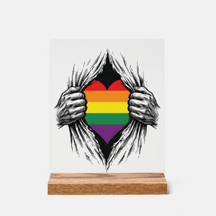 Vintage Pride Zerrissenes Hemd Vektordesign_1 Acrylschild