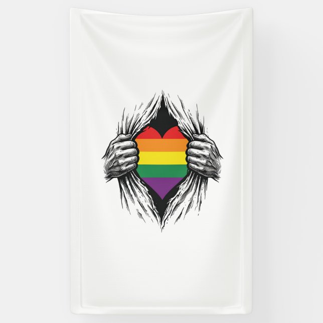 Vintage Pride Zerrissenes Hemd Vektordesign_1 Banner (Vertikal)