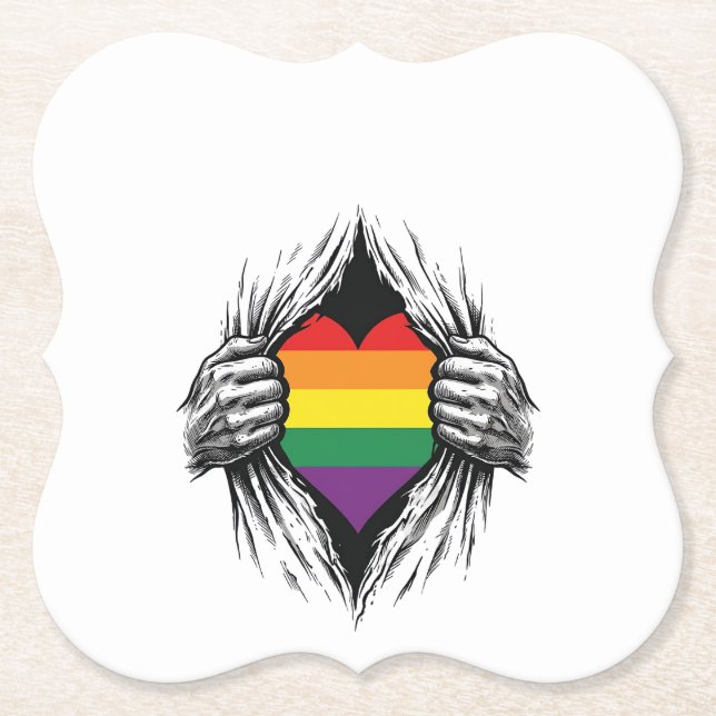 Vintage Pride Zerrissenes Hemd Vektordesign_1 Untersetzer (Vorderseite)