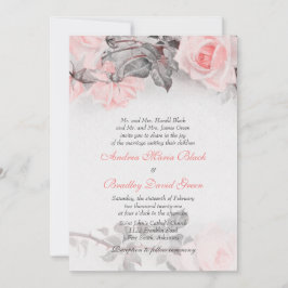 Vintage Primrose Rosa Rose Einladung