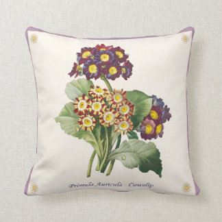 Vintage Primula Auricula - Schlüsselblumen-Kissen Kissen