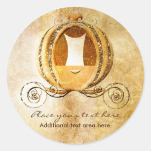 Vintage Princess Cinderella Carriage Label Runder Aufkleber