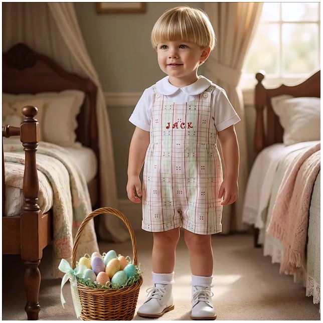 Vintage Print Mauvy Mint Cotton Fabric Stoff (This is the perfect light-airy plaid fabric for Easter wear, spring table linens, & cut-n-sew crafts)