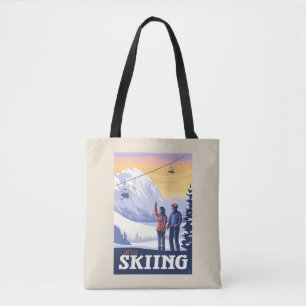 Vintage Printwerbung für lass's Go Ski