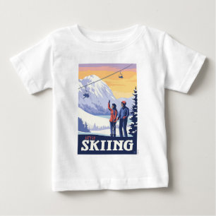 Vintage Printwerbung für lass's Go Ski Baby T-shirt