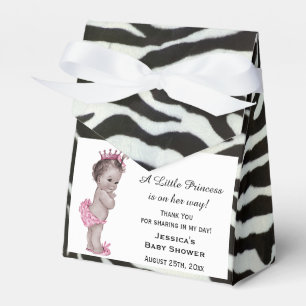 Vintage-Prinzessin-Baby-Party Zebra-Muster Geschenkschachtel