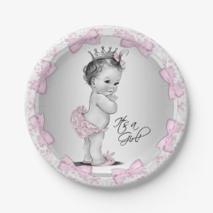 Vintage-Prinzessin-Baby-Shower-Papierteller Pappteller