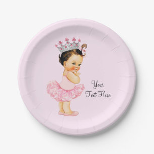 Vintage Prinzessin Ballerina Tutu Baby Shower Pappteller