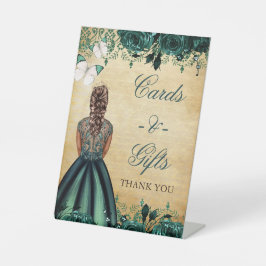 Vintage Prinzessin Green Butterfly Cards und Gesch Sockelschild