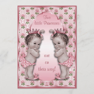 Vintage Prinzessinnen und Pink Roses Babydusche Einladung
